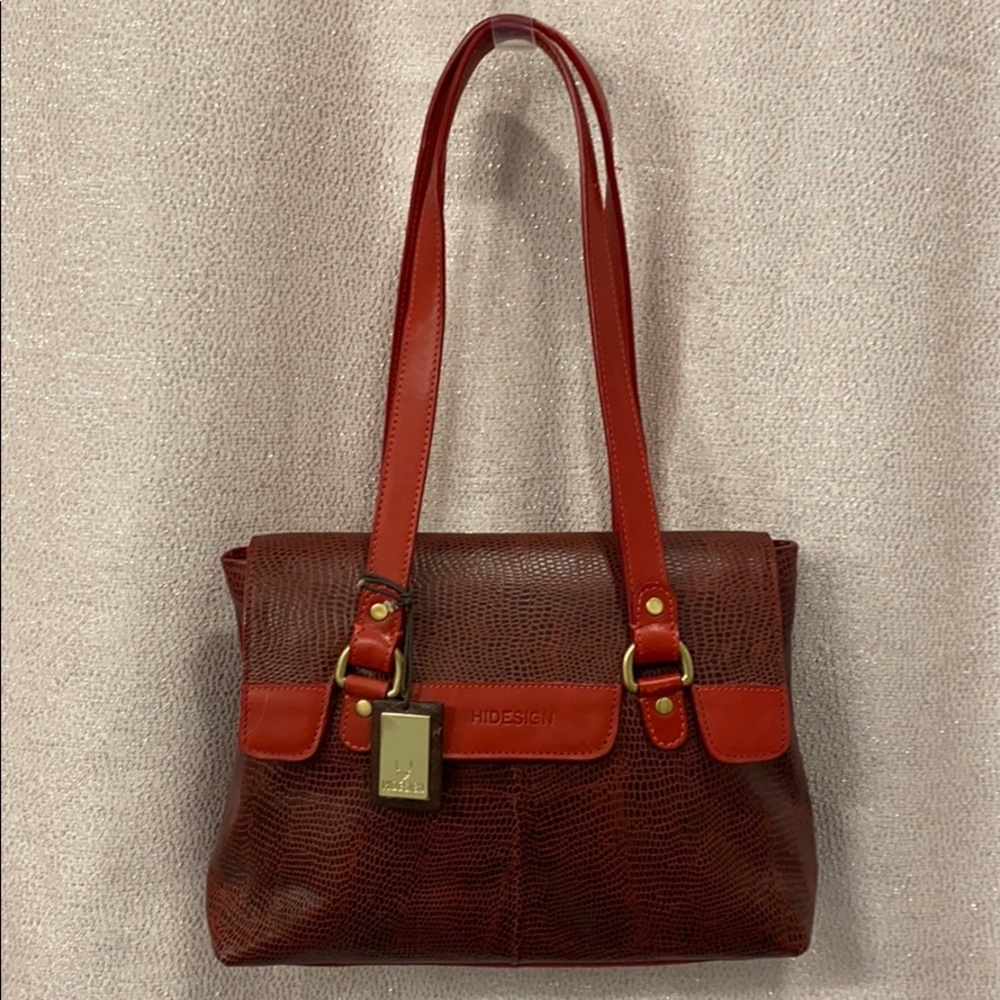 Hidesign Red Croc Handbag